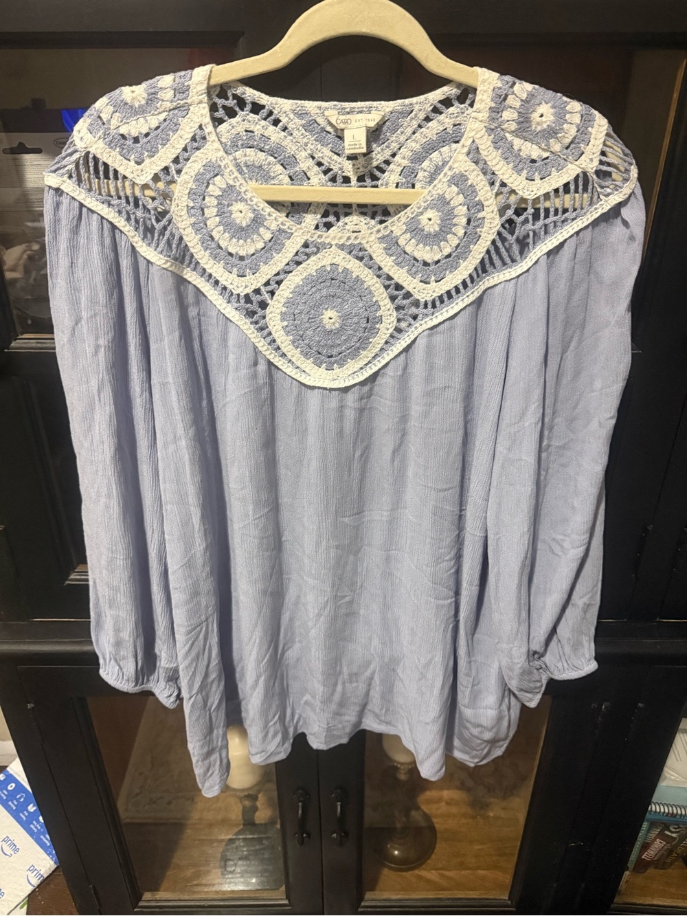 Womens Cato crochet detail top - size large